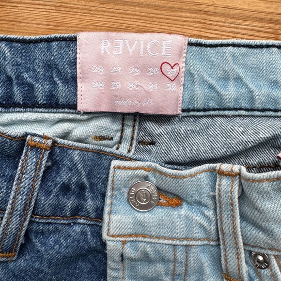 Revice Distressed Colorblock 2 Tone Denim Jeans sz 27 - Picture 10 of 11